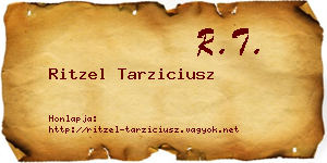 Ritzel Tarziciusz névjegykártya
